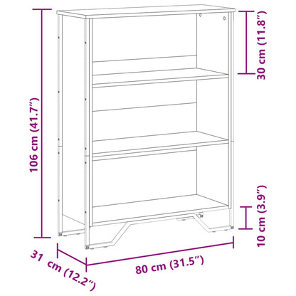 Boekenkast 80x31x106 cm bewerkt hout grijs sonoma eikenkleurig