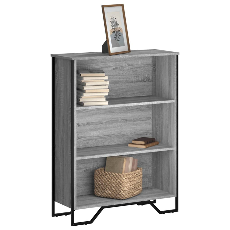 Boekenkast 80x31x106 cm bewerkt hout grijs sonoma eikenkleurig