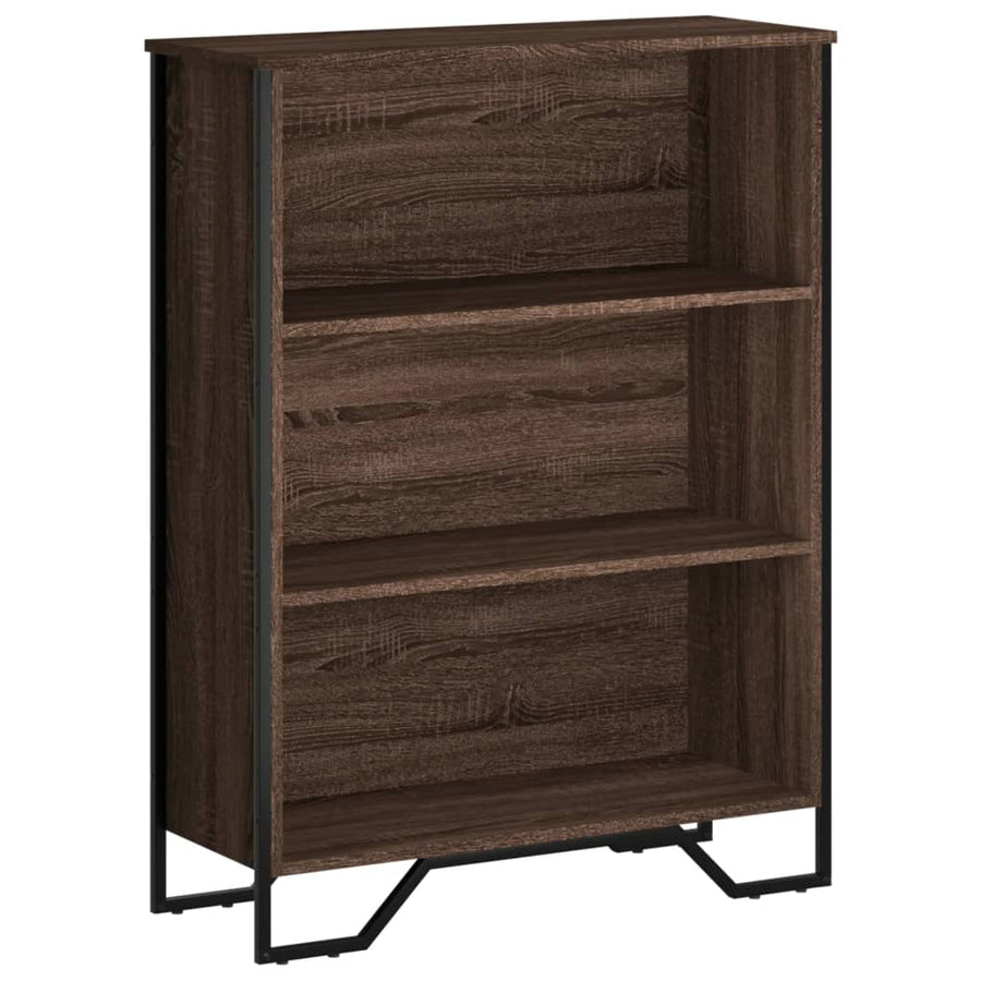 Boekenkast 80x31x106 cm bewerkt hout bruin eikenkleurig