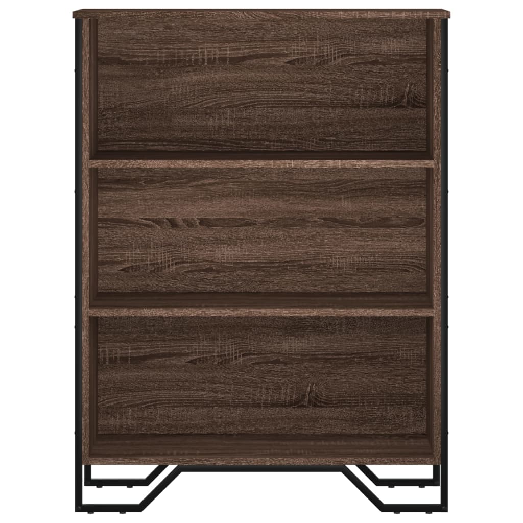 Boekenkast 80x31x106 cm bewerkt hout bruin eikenkleurig