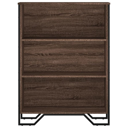 Boekenkast 80x31x106 cm bewerkt hout bruin eikenkleurig