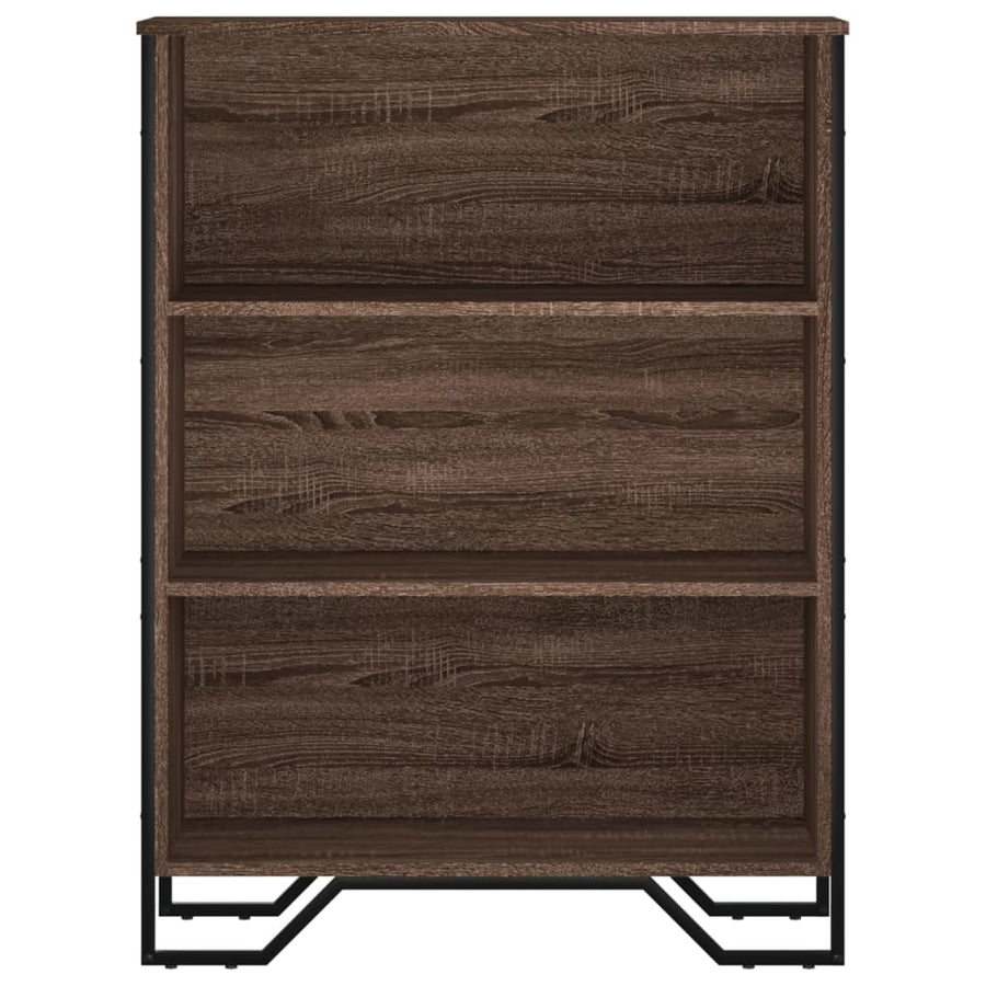 Boekenkast 80x31x106 cm bewerkt hout bruin eikenkleurig