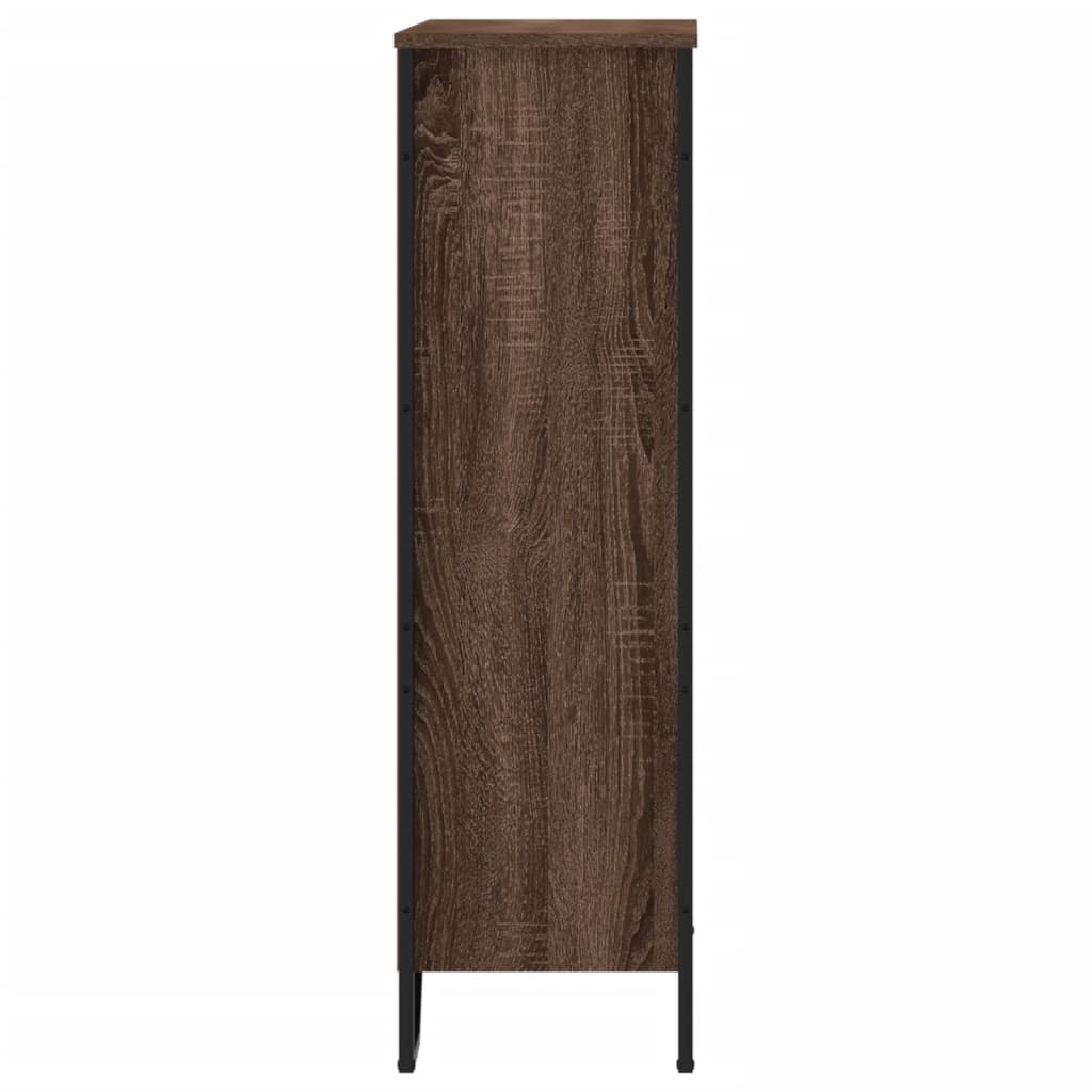 Boekenkast 80x31x106 cm bewerkt hout bruin eikenkleurig