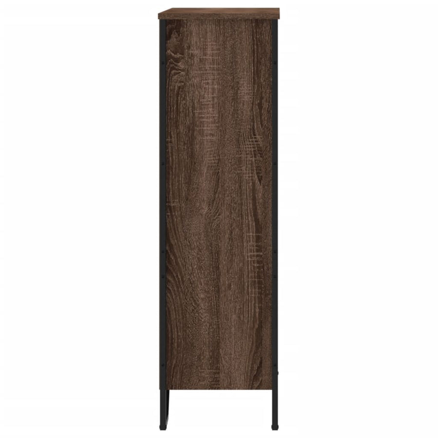 Boekenkast 80x31x106 cm bewerkt hout bruin eikenkleurig