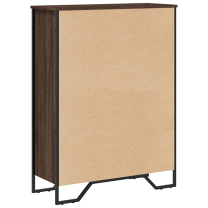 Boekenkast 80x31x106 cm bewerkt hout bruin eikenkleurig