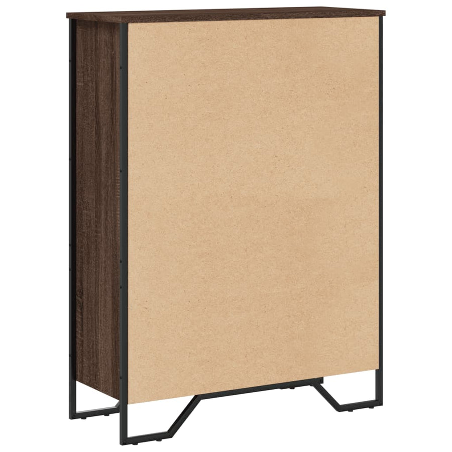 Boekenkast 80x31x106 cm bewerkt hout bruin eikenkleurig
