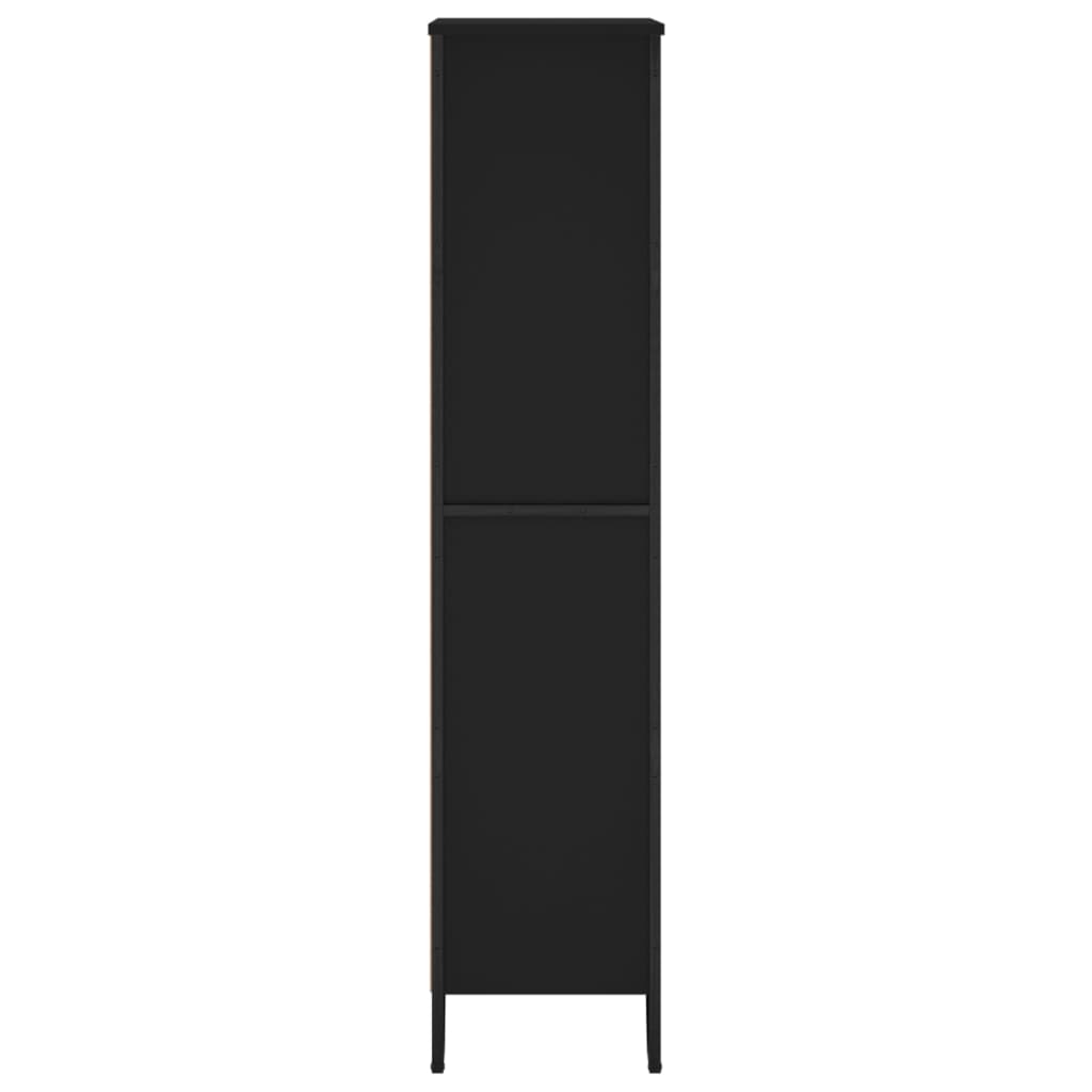 Boekenkast 80x31x137,5 cm bewerkt hout zwart