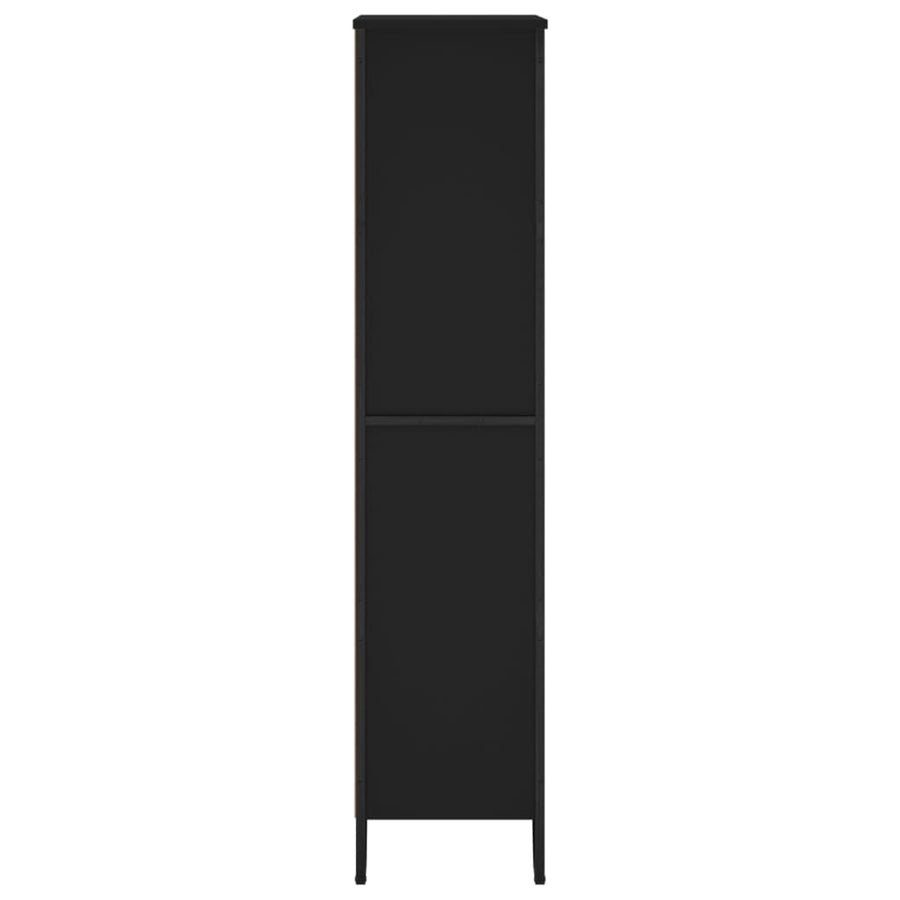 Boekenkast 80x31x137,5 cm bewerkt hout zwart