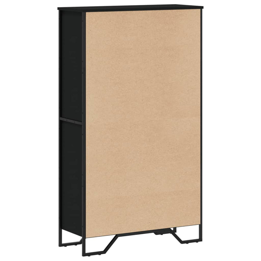 Boekenkast 80x31x137,5 cm bewerkt hout zwart