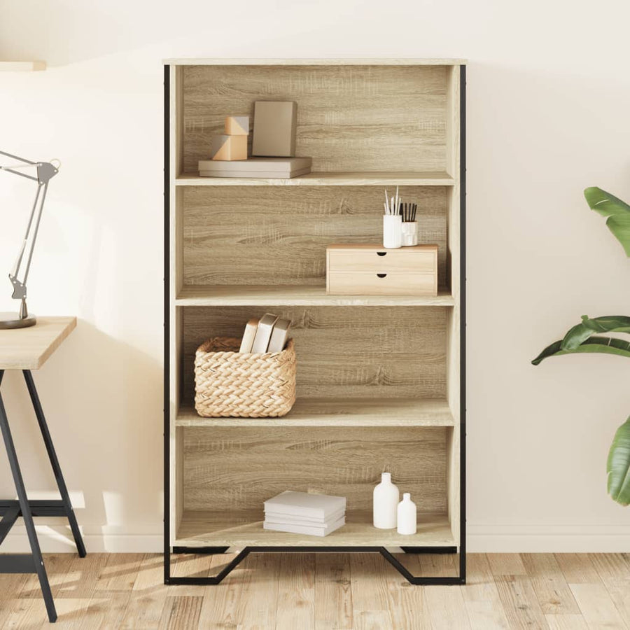 Boekenkast 80x31x137,5 cm bewerkt hout sonoma eikenkleurig
