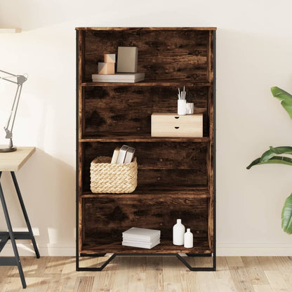 Boekenkast 80x31x137,5 cm bewerkt hout gerookt eikenkleurig