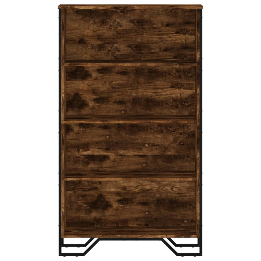 Boekenkast 80x31x137,5 cm bewerkt hout gerookt eikenkleurig