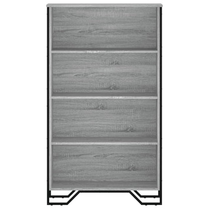 Boekenkast 80x31x137,5cm bewerkt hout grijs sonoma eikenkleurig