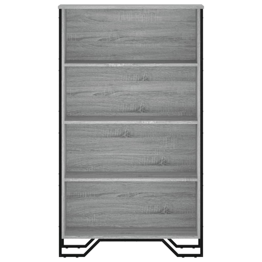 Boekenkast 80x31x137,5cm bewerkt hout grijs sonoma eikenkleurig