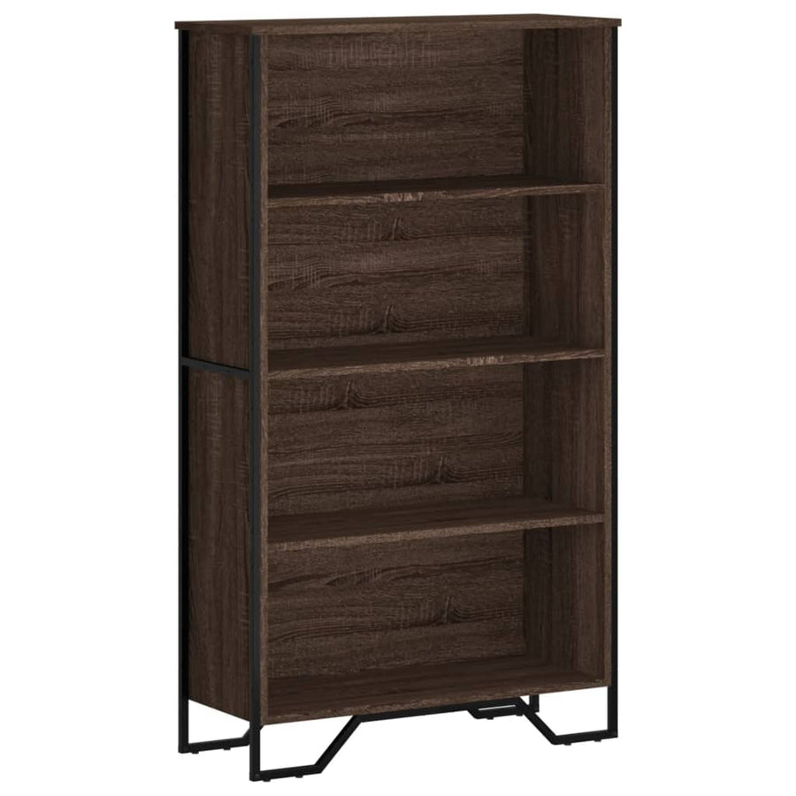 Boekenkast 80x31x137,5 cm bewerkt hout bruin eikenkleur