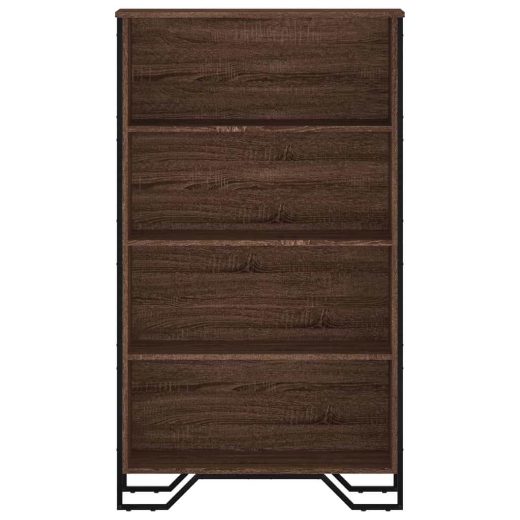 Boekenkast 80x31x137,5 cm bewerkt hout bruin eikenkleur
