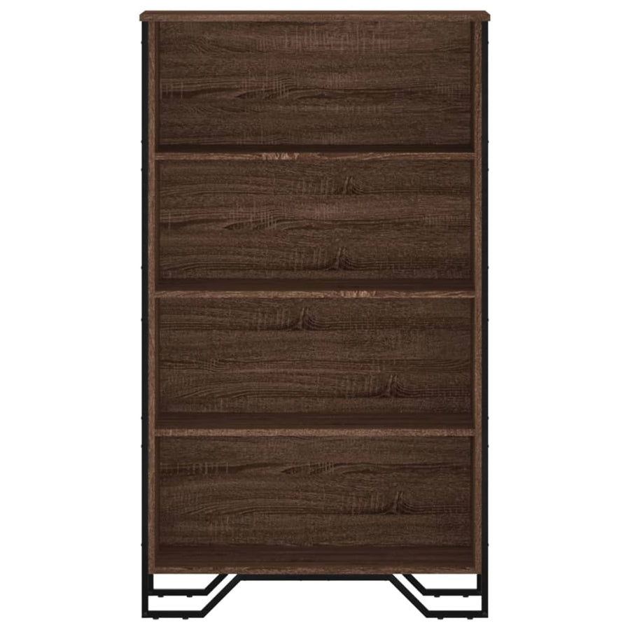 Boekenkast 80x31x137,5 cm bewerkt hout bruin eikenkleur