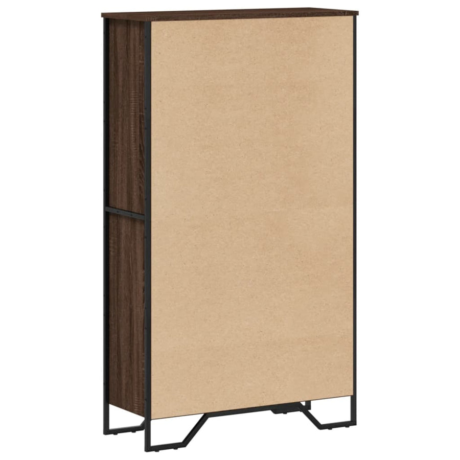 Boekenkast 80x31x137,5 cm bewerkt hout bruin eikenkleur