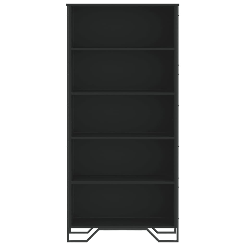 Boekenkast 80x31x169 cm bewerkt hout zwart