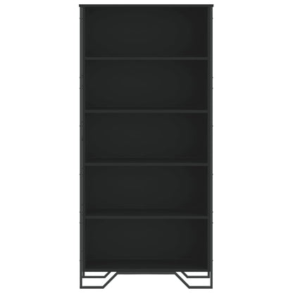 Boekenkast 80x31x169 cm bewerkt hout zwart