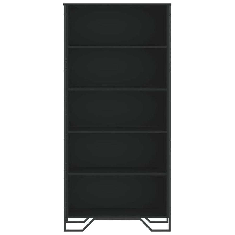 Boekenkast 80x31x169 cm bewerkt hout zwart
