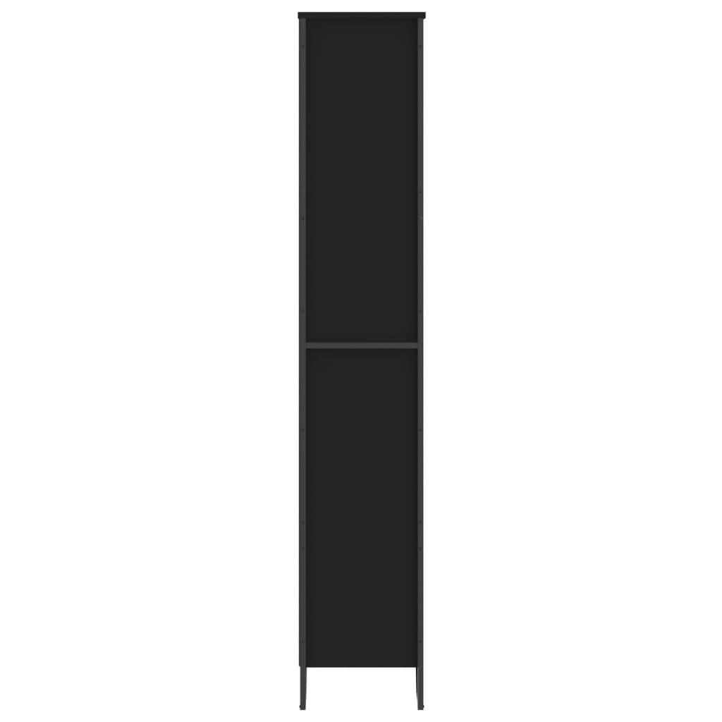 Boekenkast 80x31x169 cm bewerkt hout zwart