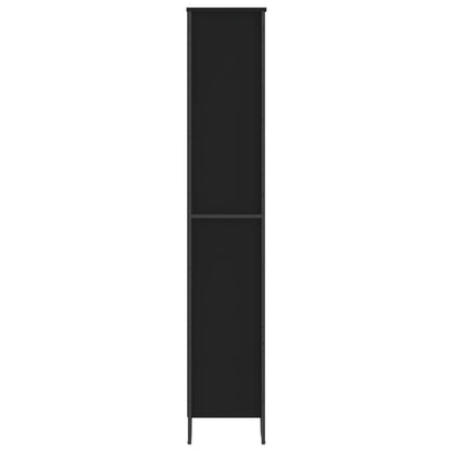 Boekenkast 80x31x169 cm bewerkt hout zwart