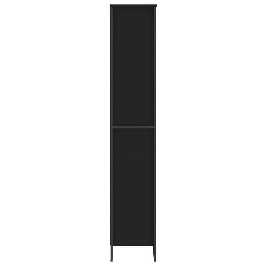 Boekenkast 80x31x169 cm bewerkt hout zwart
