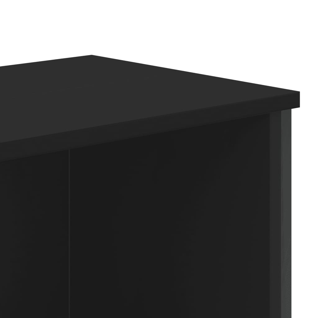 Boekenkast 80x31x169 cm bewerkt hout zwart
