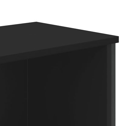 Boekenkast 80x31x169 cm bewerkt hout zwart