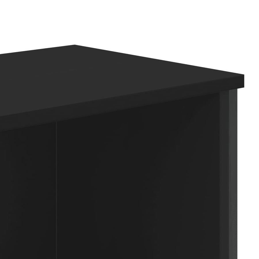 Boekenkast 80x31x169 cm bewerkt hout zwart