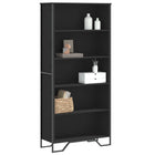 Bookcase 80x31x169 cm engineered wood black
