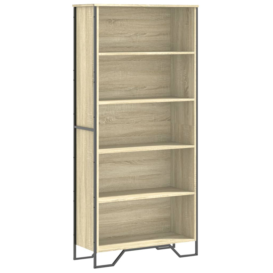 Boekenkast 80x31x169 cm bewerkt hout sonoma eikenkleurig