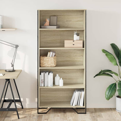 Boekenkast 80x31x169 cm bewerkt hout sonoma eikenkleurig