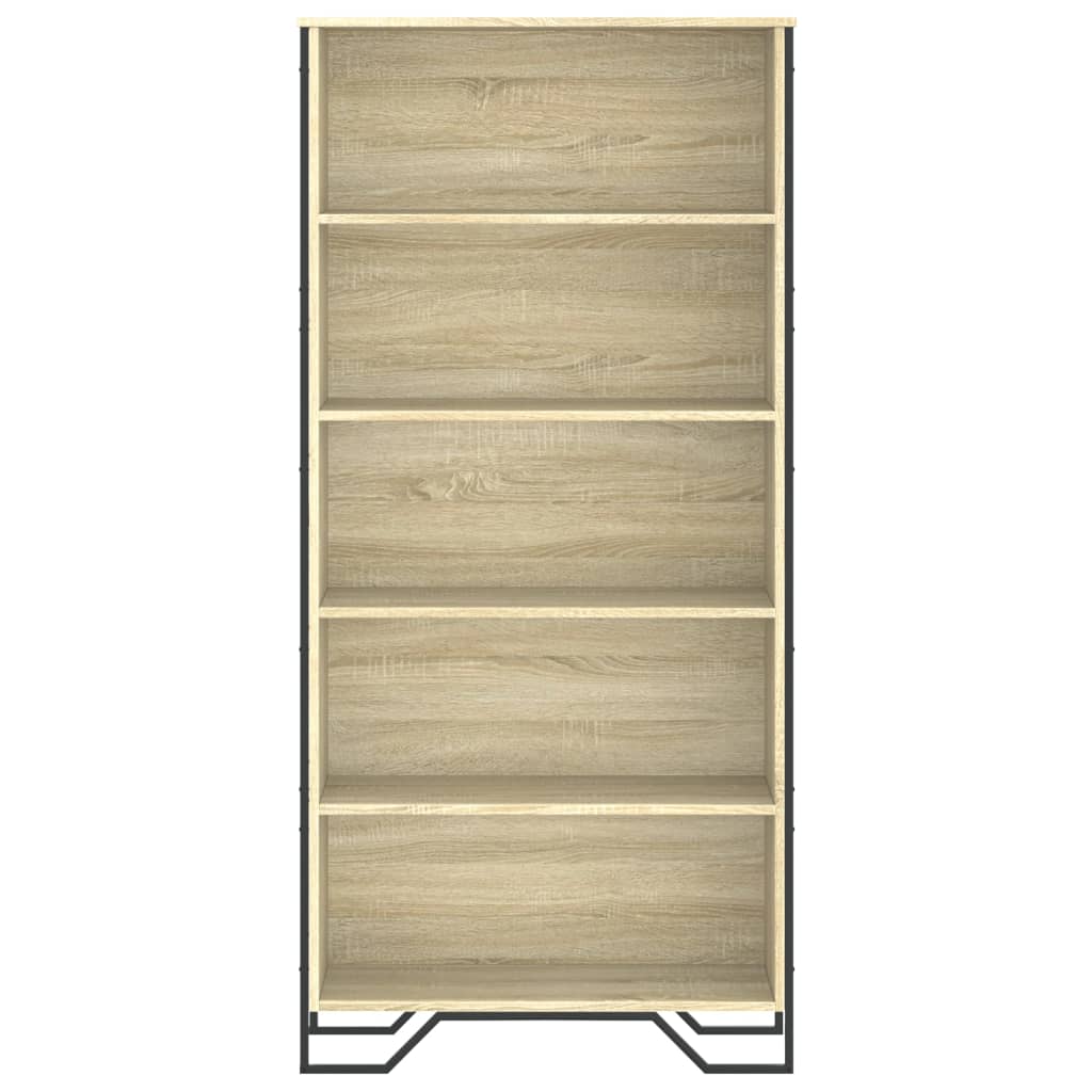 Boekenkast 80x31x169 cm bewerkt hout sonoma eikenkleurig