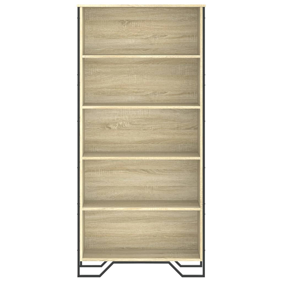 Boekenkast 80x31x169 cm bewerkt hout sonoma eikenkleurig