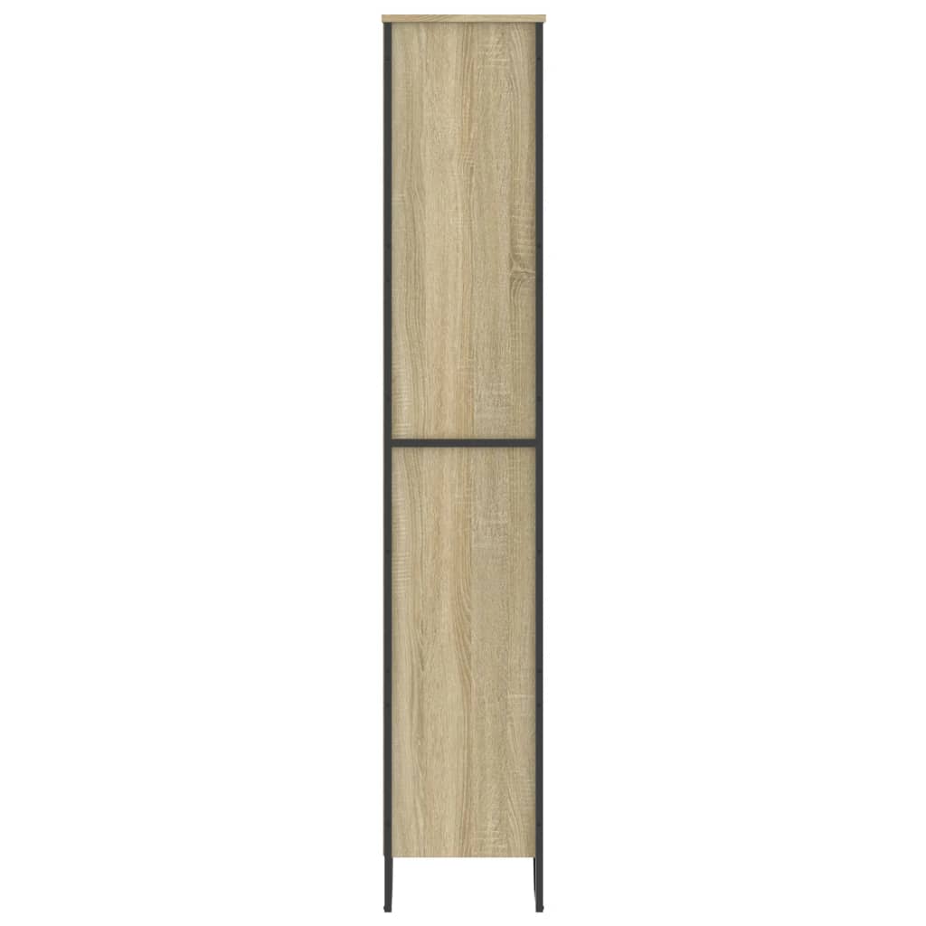 Boekenkast 80x31x169 cm bewerkt hout sonoma eikenkleurig