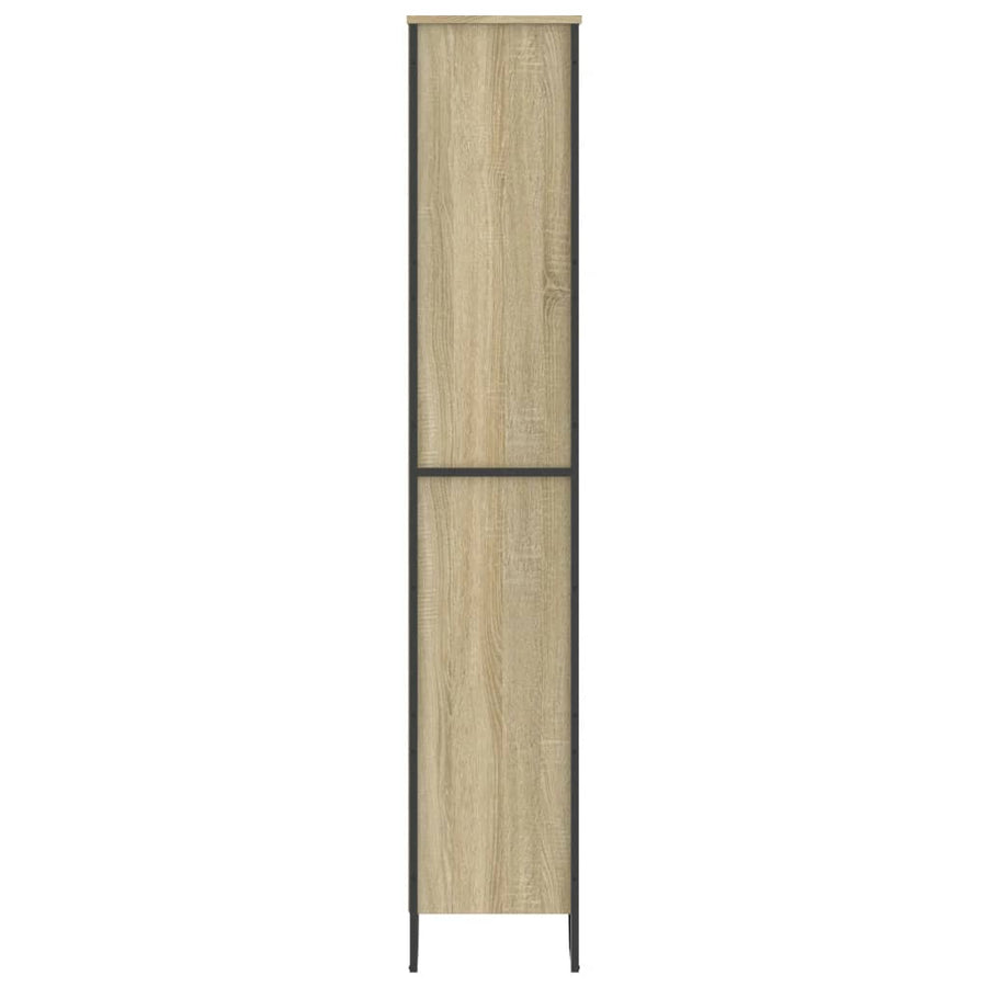 Boekenkast 80x31x169 cm bewerkt hout sonoma eikenkleurig