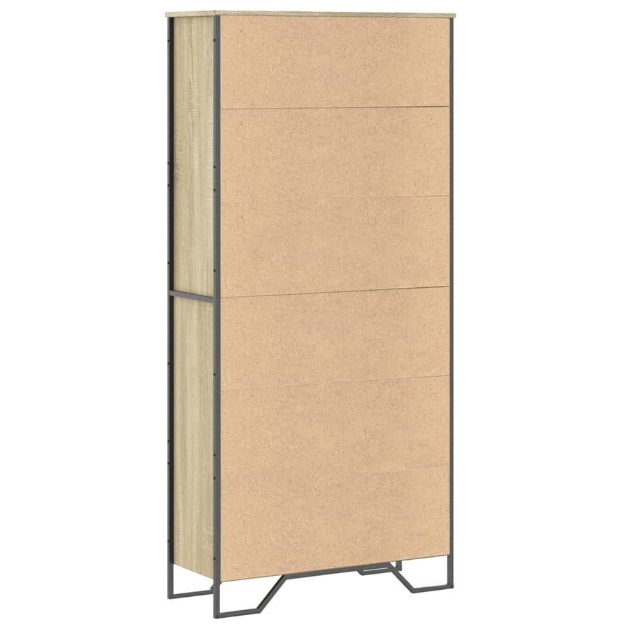 Boekenkast 80x31x169 cm bewerkt hout sonoma eikenkleurig