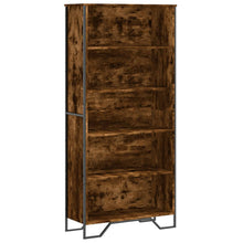 Boekenkast 80x31x169 cm bewerkt hout gerookt eikenkleurig