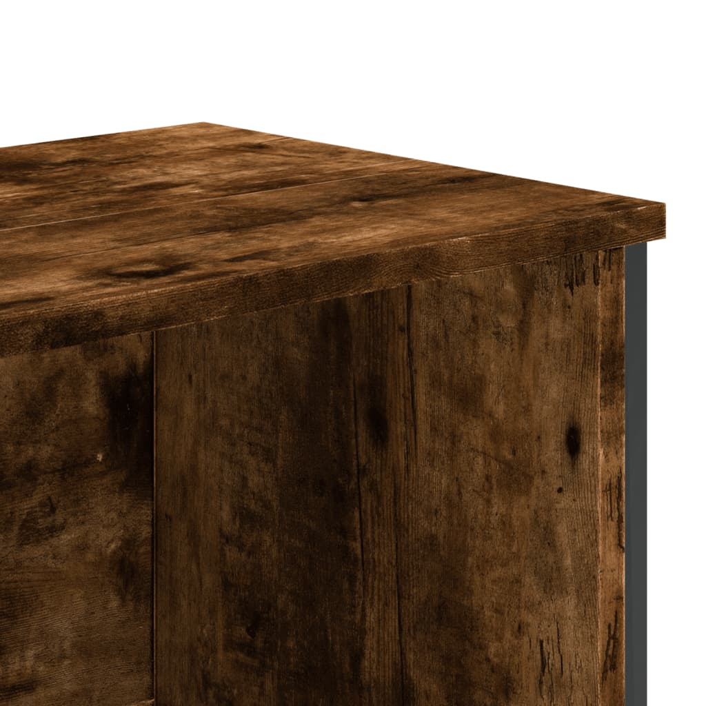 Boekenkast 80x31x169 cm bewerkt hout gerookt eikenkleurig