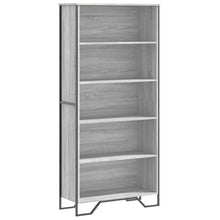 Boekenkast 80x31x169 cm bewerkt hout grijs sonoma eikenkleurig