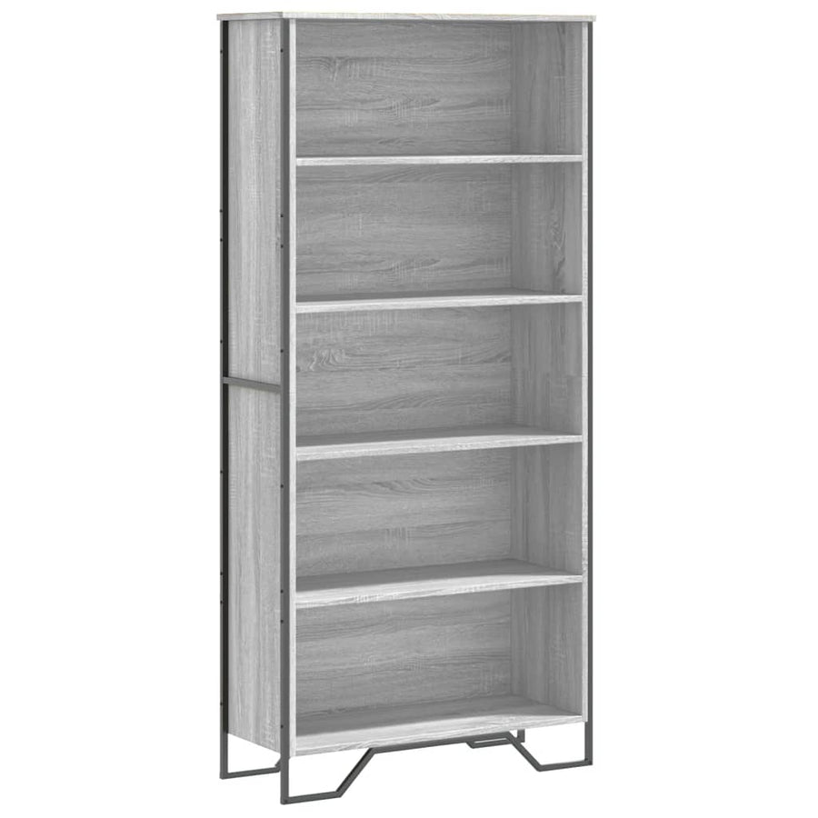 Boekenkast 80x31x169 cm bewerkt hout grijs sonoma eikenkleurig
