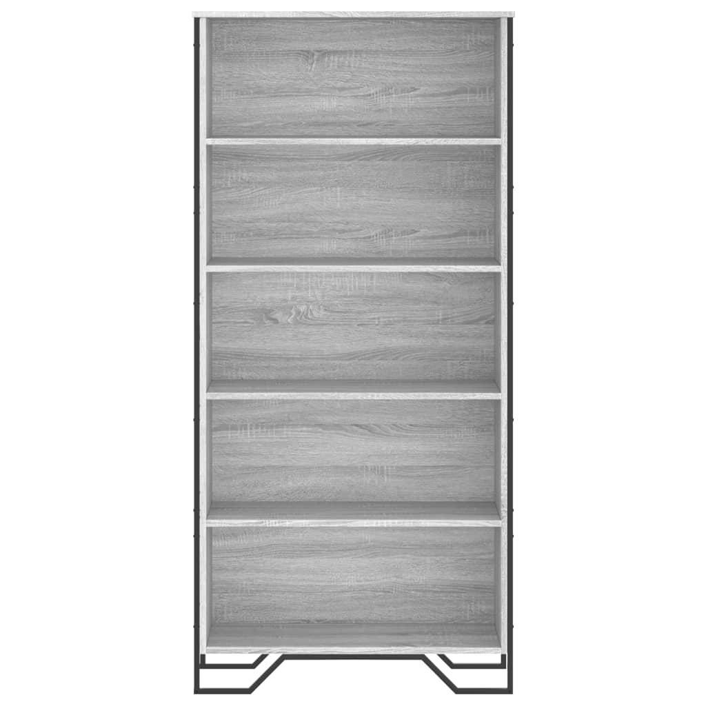 Boekenkast 80x31x169 cm bewerkt hout grijs sonoma eikenkleurig