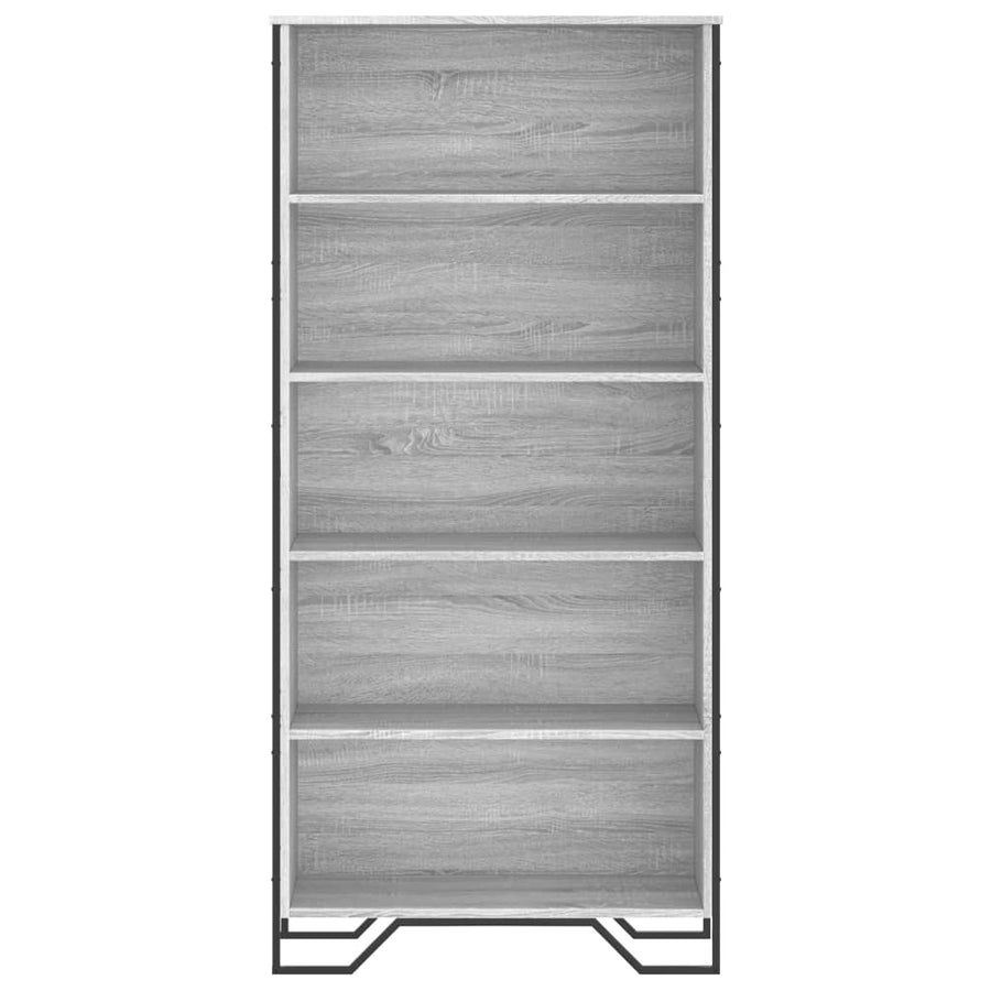 Boekenkast 80x31x169 cm bewerkt hout grijs sonoma eikenkleurig