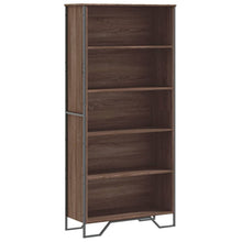 Boekenkast 80x31x169 cm bewerkt hout bruin eikenkleurig