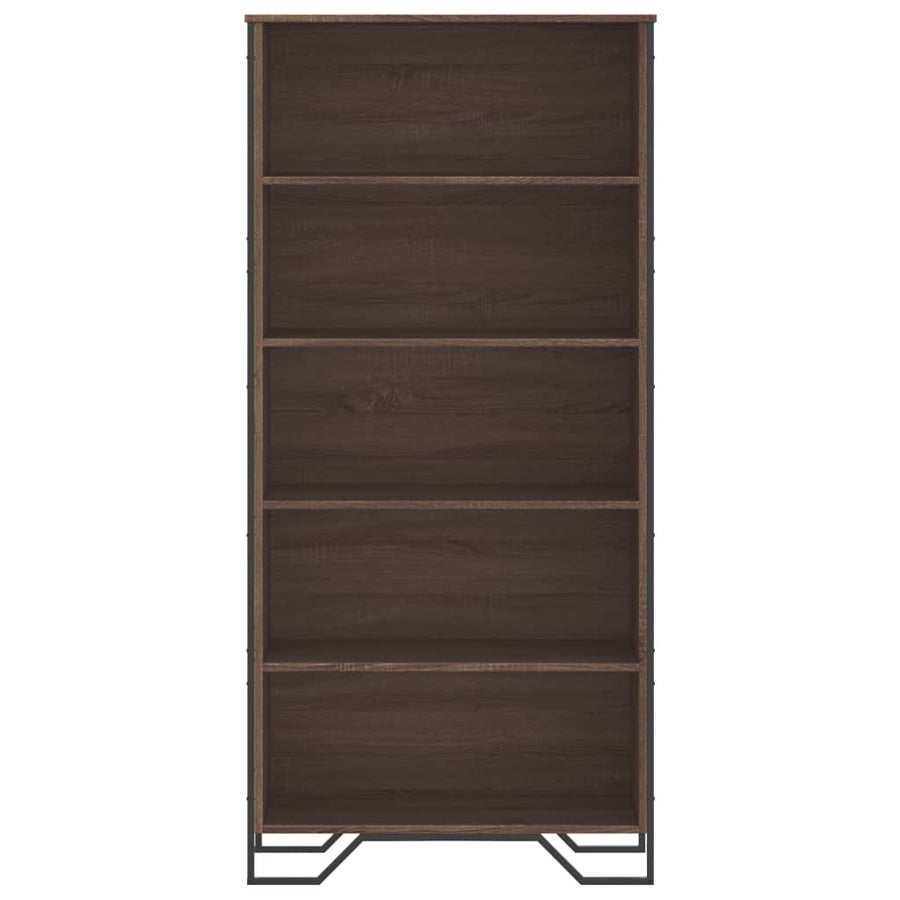 Boekenkast 80x31x169 cm bewerkt hout bruin eikenkleurig