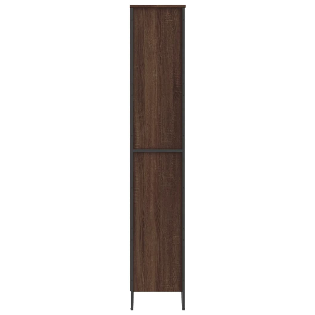 Boekenkast 80x31x169 cm bewerkt hout bruin eikenkleurig