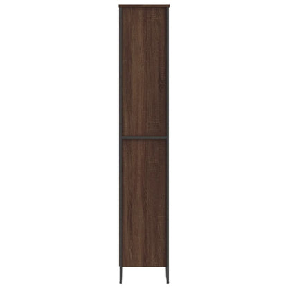 Boekenkast 80x31x169 cm bewerkt hout bruin eikenkleurig