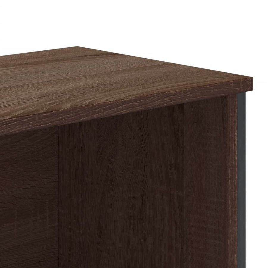 Boekenkast 80x31x169 cm bewerkt hout bruin eikenkleurig